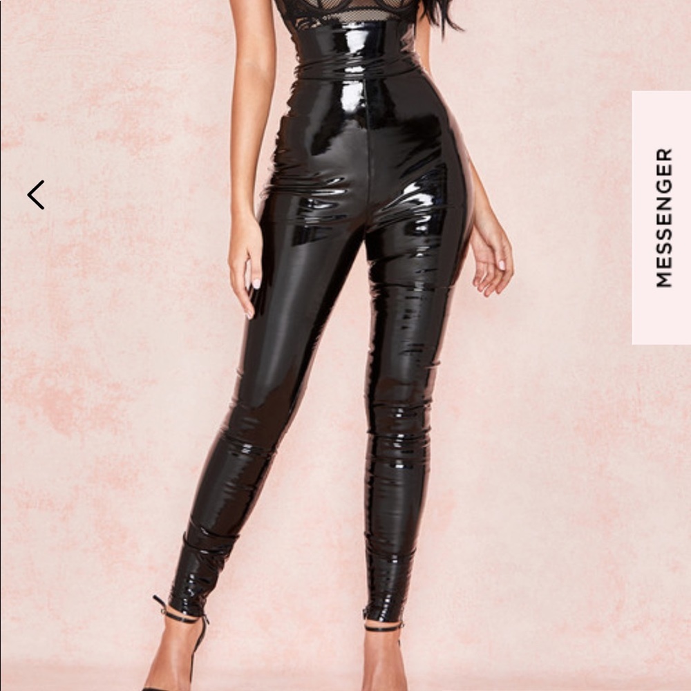🛑 House of CB Harmony Black Patent High Rise Pants